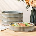 theterra 7.5" Ceramic Pasta Bowls Set of 4, Salad Bowls