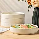 theterra 7.5" Ceramic Pasta Bowls Set of 4, Salad Bowls