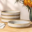 theterra 7.5" Ceramic Pasta Bowls Set of 4, Salad Bowls