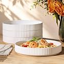 theterra 8.25" Ceramic Pasta Bowls Set of 4, Salad Bowls