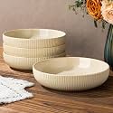 theterra 8.5" Ceramic Pasta Bowls Set of 4, Salad Bowls