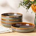 theterra 8.5" Ceramic Pasta Bowls Set of 4, Salad Bowls