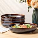theterra 8.5" Ceramic Pasta Bowls Set of 4, Salad Bowls