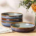 theterra 8.5" Ceramic Pasta Bowls Set of 4, Salad Bowls