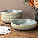 theterra 8.5" Ceramic Pasta Bowls Set of 4, Salad Bowls