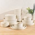 TheTerra Ceramic Dinnerware Set for 8, 24-Piece Plates and Bowls Set