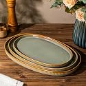 theterra Ceramic Serving Platter Set of 3, Oval Serving Plates and Dishes