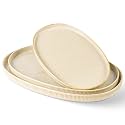 theterra Ceramic Serving Platter Set of 3, Oval Serving Plates and Dishes