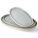 theterra Ceramic Serving Platter Set of 3, Oval Serving Plates and Dishes