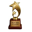 TheYaYaCafe® to The Best Dad in the World – Golden Star Award Engraved Trophy | Father’s Day & Birthday Gift