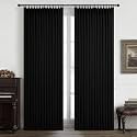 Thick Linen Viral Room Divider Black Out Curtains 90 Inch Long for Dorm, Modern Pinch Pleat Blackout Drapes 90 Inch Length 2 Panels Set Noise Cancelling Privacy Two Layer Windows Burg for Apartments