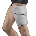 Thigh Brace, Hamstring Quadriceps Support and Thigh Wraps , Adjustable Compression Sleeve Support for Pulled Groin Muscle, Sprains, Tendonitis, Sciatica Pain and Sports Recovery for Men and Women (Grey)