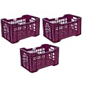 Thijaari Big Plastic Heavy Duty Multipurpose Storage Crate 3 Piece 3 Piece 500MM x 365MM x 300MM (VOILET)