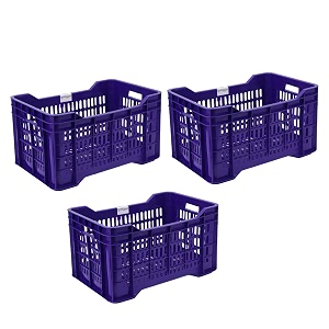 thijaari big plastic heavy duty multipurpose crate 3 piece 542 x 360 x 300 mm royel blue