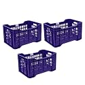 Thijaari Big Plastic Heavy Duty Multipurpose Crate 3 Piece (542 x 360 x 300 mm Royel Blue