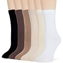 Thin Crew Socks for Women, Ladies Soft Cotton High Calf Boot Sock