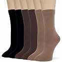 Thin Crew Socks for Women, Ladies Soft Cotton High Calf Boot Sock