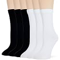 Thin Crew Socks for Women, Ladies Soft Cotton High Calf Boot Sock