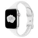 Thin Slim Silicone Band Compatible with Apple Watch Women Men, White