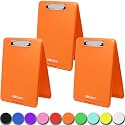 Think2Master [3 Pack] Orange Plastic Storage Clipboard. | 25% Heavier &amp; Sturdier| Heavy Duty and Won’t Flex Like Other Brands (Compare The Weight). Storage Compartment Holds 150 Letter Sized Paper.