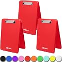 Think2Master [3 Pack] Red Plastic Storage Clipboard. | 25% Heavier &amp; Sturdier| Heavy Duty and Won’t Flex Like Other Brands (Compare The Weight). Storage Compartment Holds 150 Letter Sized Paper.