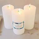 Unscented Pillar Candles Set of 3 | 90 Hrs Each | 3X6 inch Smokeless &amp; Dripless Wax Candles for Home Decor | White