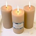 Unscented Pillar Candles Set of 3 | 90 Hrs Each | 3X6 inch Smokeless &amp; Dripless Wax Candles for Home Decor | Ivory