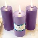 Unscented Pillar Candles Set of 3 | 90 Hrs Each | 3X6 inch Smokeless &amp; Dripless Wax Candles for Home Decor | Lavender
