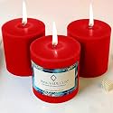 Unscented Pillar Candles Set of 3 | 55 Hrs Each | 3X3 inch Smokeless &amp; Dripless Wax Candles for Home Decor | Caramel Brown