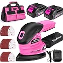 THINKLEARN 20V Cordless Detail Sander with 2Pcs Batteries and Charger