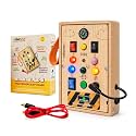 Interactive Plug-in (Rechargeable), Montessori Busy Board for Toddlers 1-6 Years, Sensory Toy with Lights & Switches, Fine Motor Skills, Hand Eye Coordination, Screen-Free Travel Toy, BIS Certified