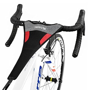 thinvik bike frame sweat guard sweat absorbs prevent bicycle from corrosion for bicycle trainer indoor cycling training-with phone mount