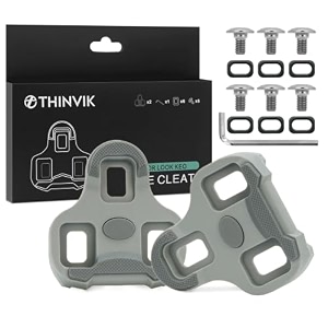 thinvik road bike cleats compatible with look keo self-locking system cycling pedals shoes - 45 degree float
