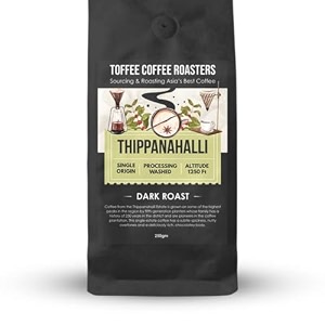 toffee coffee roasters  thippanahalli coffee  as seen on shark tank  single origin  100 arabica  dark roast  notes nutty and chocolaty moka pot 500gm