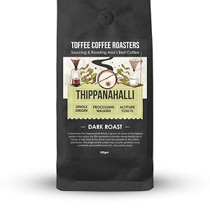 toffee coffee roasters  thippanahalli coffee dark roast 250 g  grind cold brew single origin 100 arabica  speciality coffee  freshly roasted