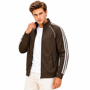 third quadrant jackets  jacket for men  lightweight baseball outwear jacket with black and whie stripe