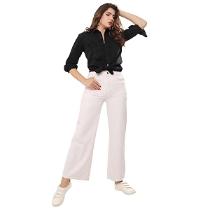 THIRD QUADRANT Women Wide Leg Jeans with