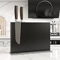 THMINS Black Magnetic Knife Block Stainless Steel Magnetic Knife Holder