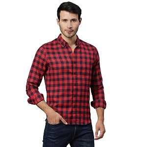 Thomas Scott Mens Checkered Slim Fit Shirt