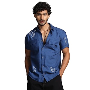 Thomas Scott Mens Embroidered Printed