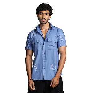 Thomas Scott Mens Embroidered Printed