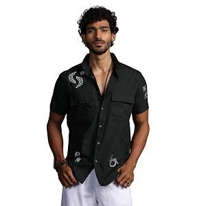 Thomas Scott Mens Embroidered Printed