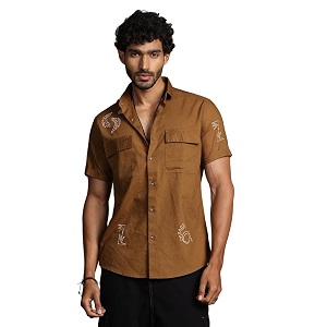 Thomas Scott Mens Embroidered Printed