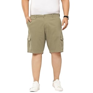 thomas scott men39s  plus size  regular fit  mid-rise  knee length  6 pockets  woven  cargo  shorts