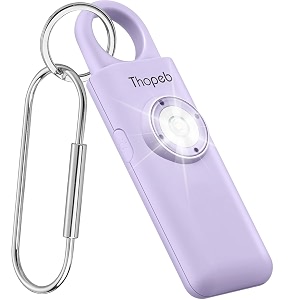 thopebpersonal alarm personal safety alarm for women extra loud siren birdie sound  rechargeable  self defense keychain for college essentials lilac
