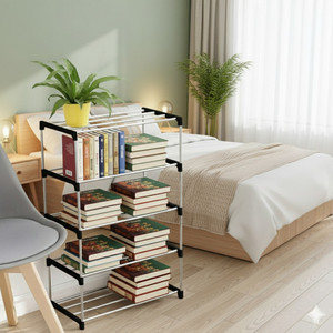 thos multipurposar storage rack metal open book shelf