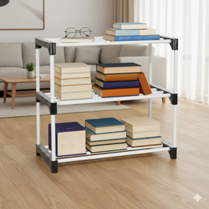 thos multipurposar storage rack metal open book shelf finish color - black diydo-it-yourself