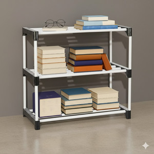 thos storage rack 3 row metal open book shelf finish color - black diydo-it-yourself