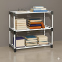 thos Storage Rack 3 ROW Metal Open Book Shelf (Finish Color - Black, DIY(Do-It-Yourself))