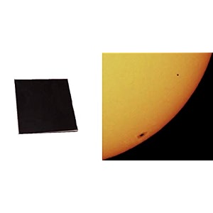 10x10 solar filter sheet for telescopes binoculars and cameras - black polymer infrared effect